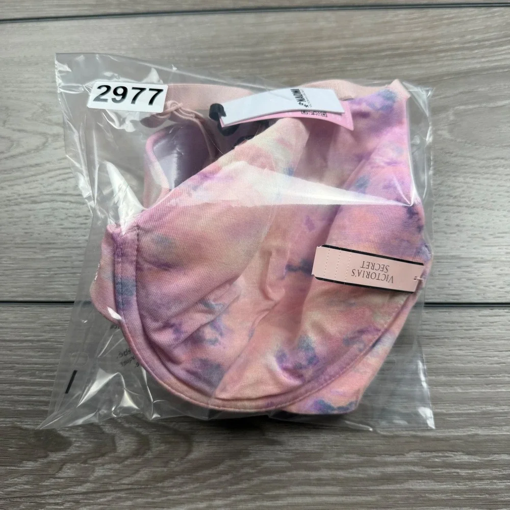 Victoria's Secret Women Forever Bra Demi Tie Dye Pink Purple 34DD